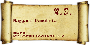 Magyari Demetria névjegykártya